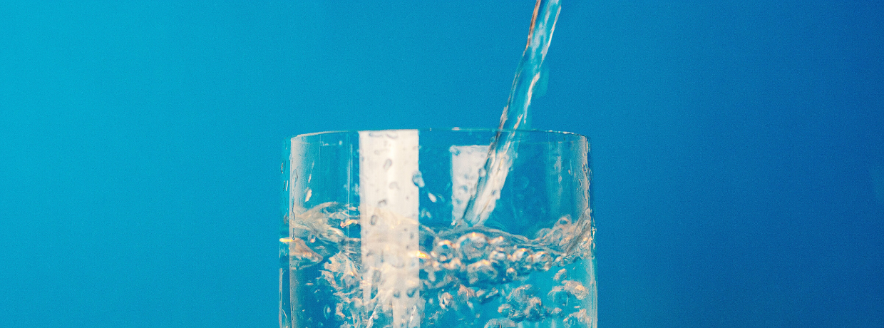 Water pouring into a glass