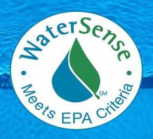 Watersense logo over water