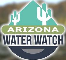 Arizona Water Watch logo over a body of water