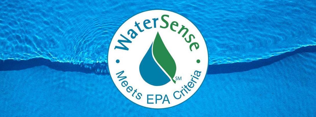 Watersense logo over water